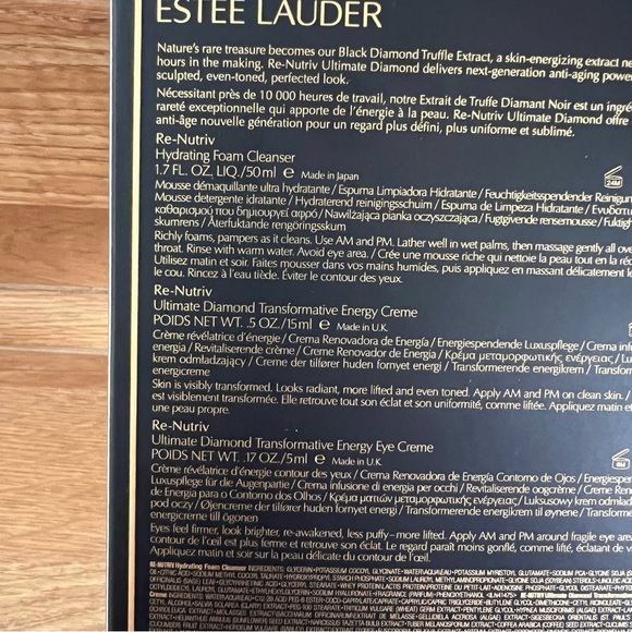 Estee Lauder Re-Nutriv Ultimate Diamond Trio Face Cream Eye Cream Cleanser Set - Picture 5 of 5